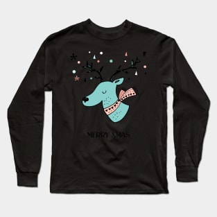 Xmas Doodle - Deer Long Sleeve T-Shirt